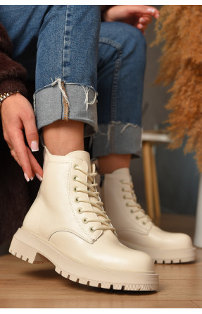 Ботинки женские зимние светло-бежевого цвета С103-2 208075C