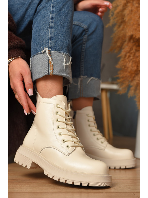 Ботинки женские зимние светло-бежевого цвета С103-2 208075C