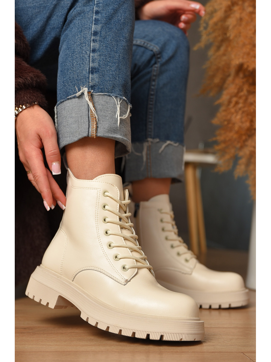 Ботинки женские зимние светло-бежевого цвета С103-2 208075C