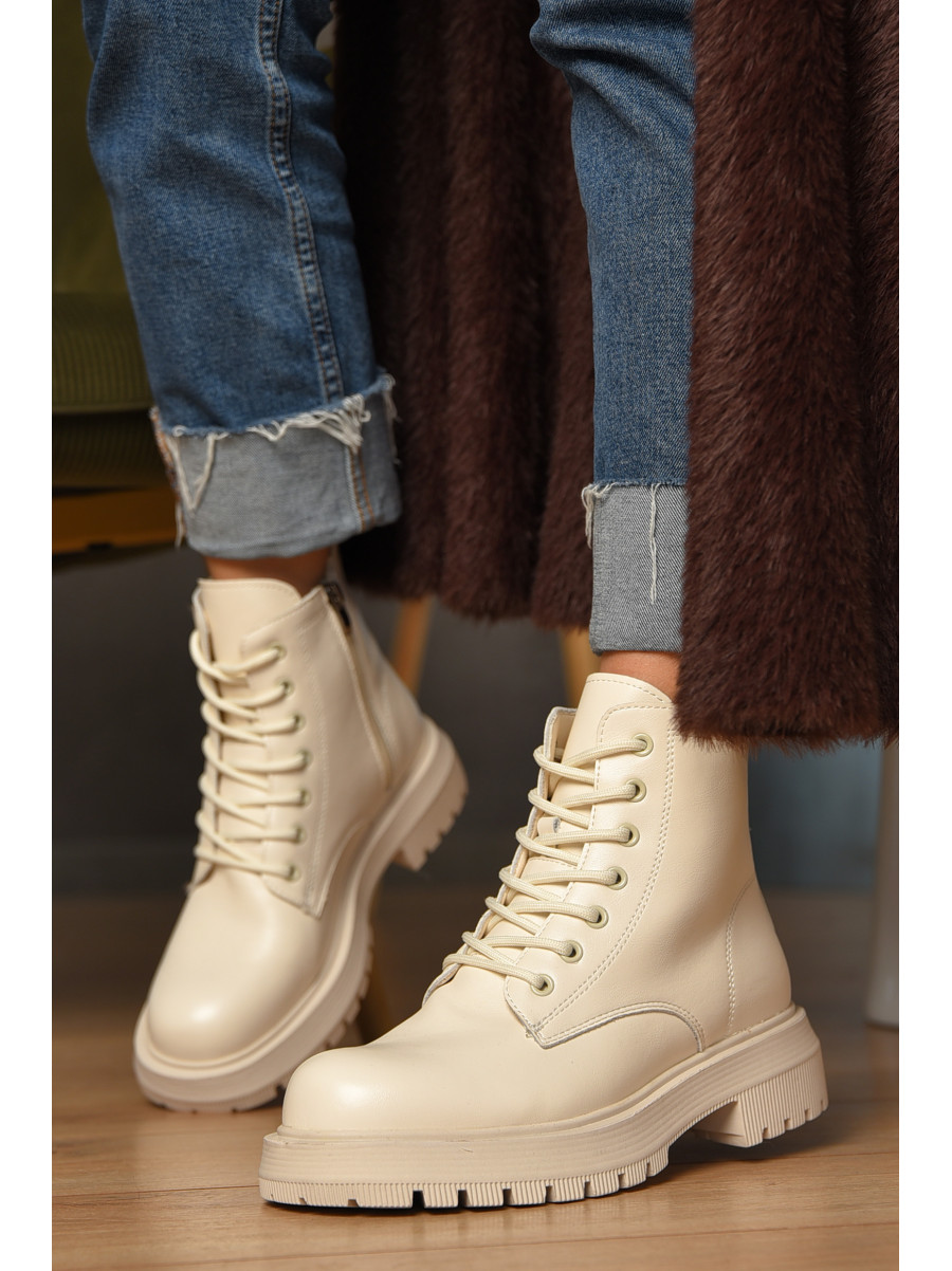 Ботинки женские зимние светло-бежевого цвета С103-2 208075C
