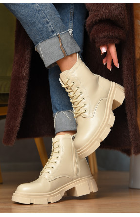 Ботинки женские зимние светло-бежевого цвета F70-2 208076C