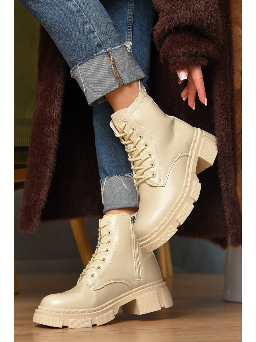 Ботинки женские зимние светло-бежевого цвета F70-2 208076C