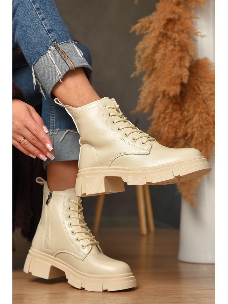 Ботинки женские зимние светло-бежевого цвета F70-2 208076C