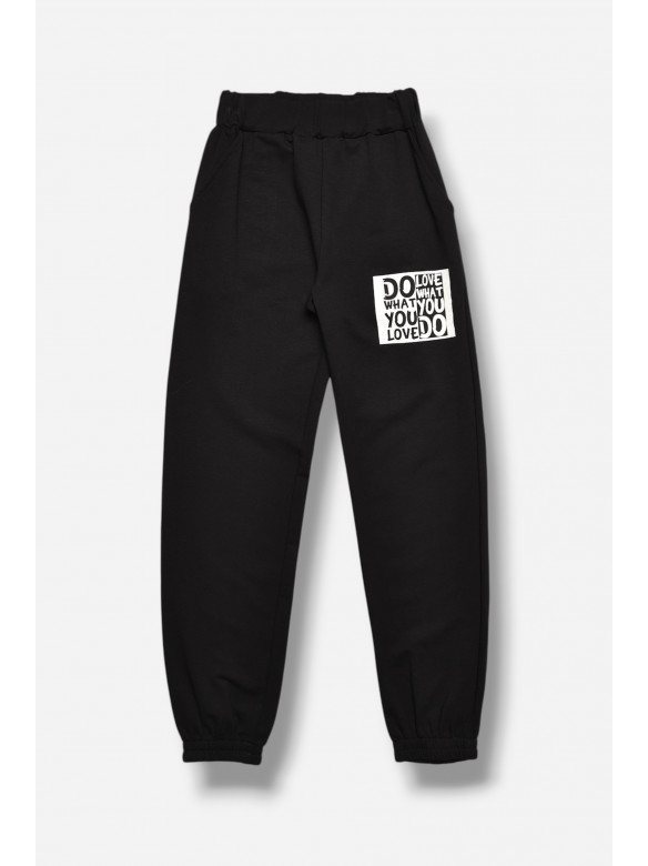 Спортивні штани для дівчинки чорного кольору 208082C