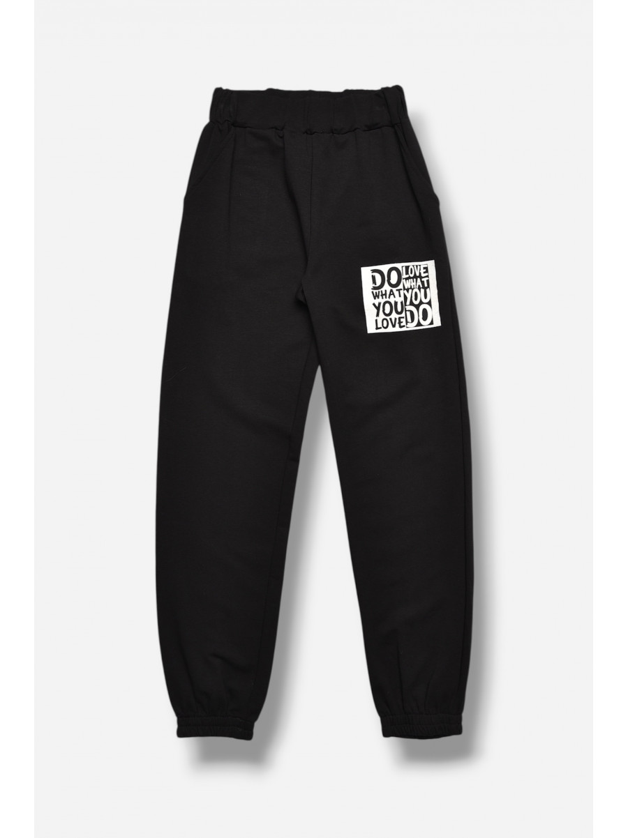 Спортивні штани для дівчинки чорного кольору 208082C