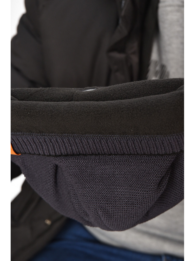 Шапка мужская на флисе темно-синего цвета 3051 208084C