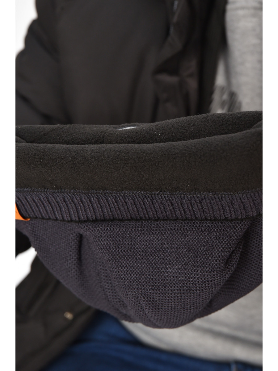 Шапка мужская на флисе темно-синего цвета 3051 208084C