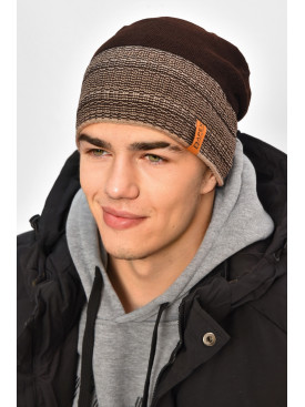 Шапка чоловіча на флісі коричневого кольору 3051 208087C