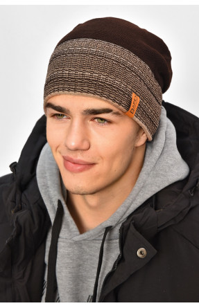 Шапка чоловіча на флісі коричневого кольору 3051 208087C