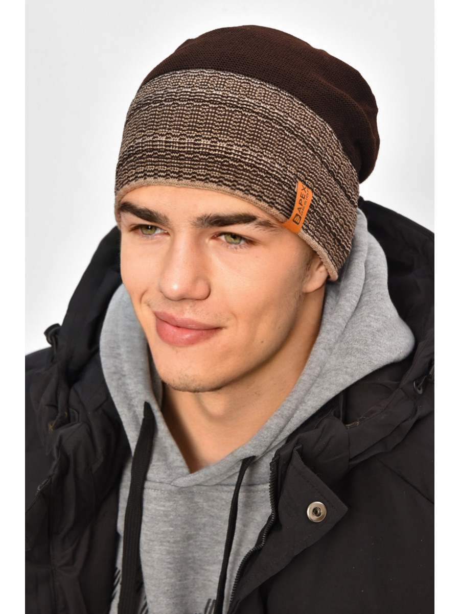 Шапка чоловіча на флісі коричневого кольору 3051 208087C