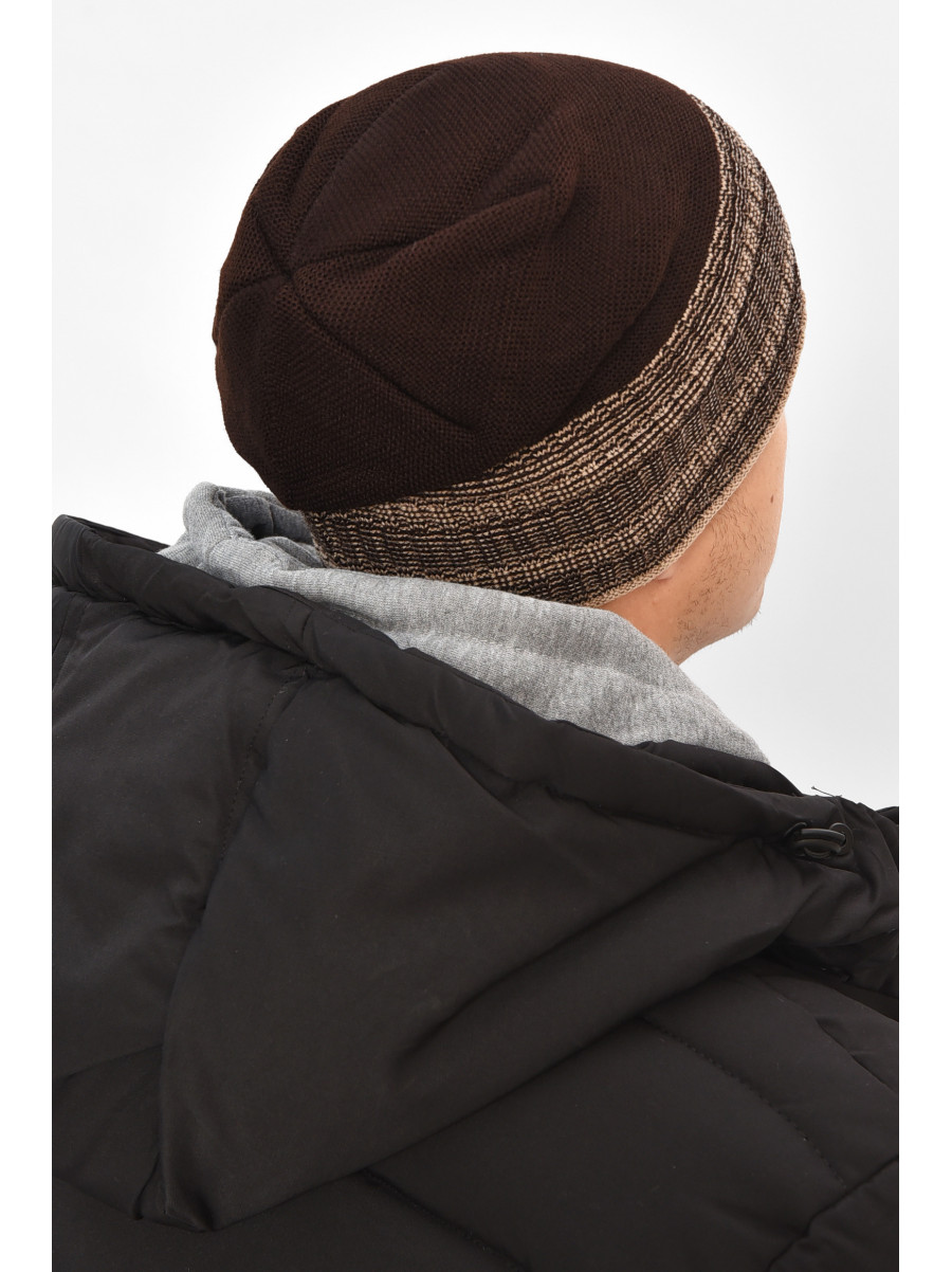 Шапка чоловіча на флісі коричневого кольору 3051 208087C