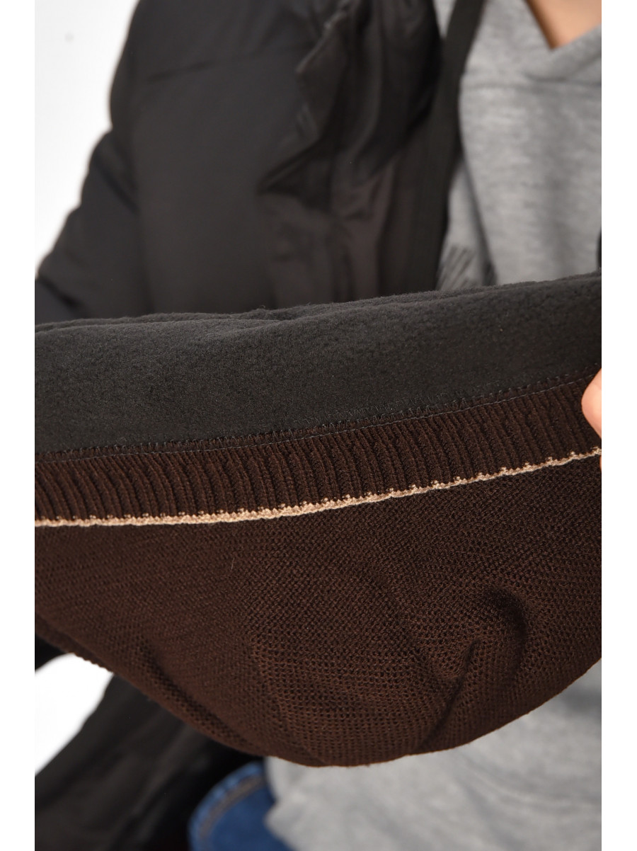 Шапка чоловіча на флісі коричневого кольору 3051 208087C