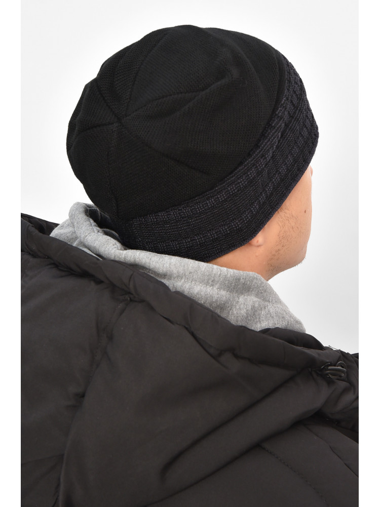 Шапка чоловіча на флісі чорного кольору 3051 208089C