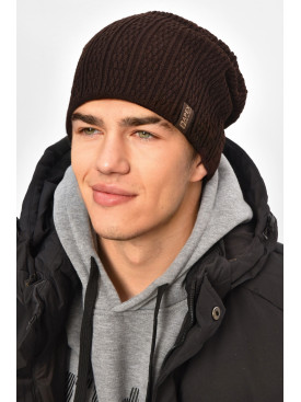 Шапка мужская на флисе коричневого цвета 3020 208090C