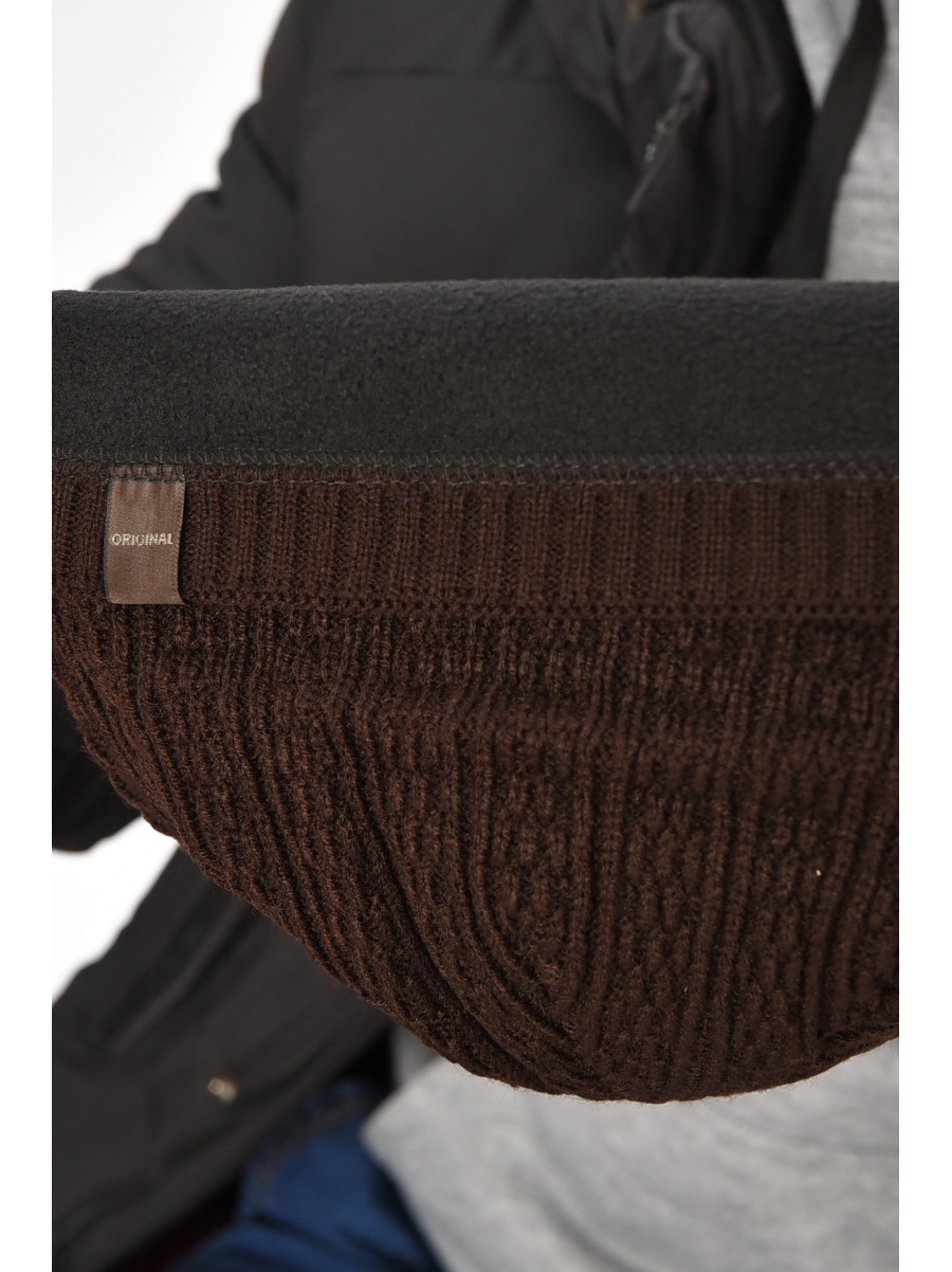 Шапка мужская на флисе коричневого цвета 3020 208090C