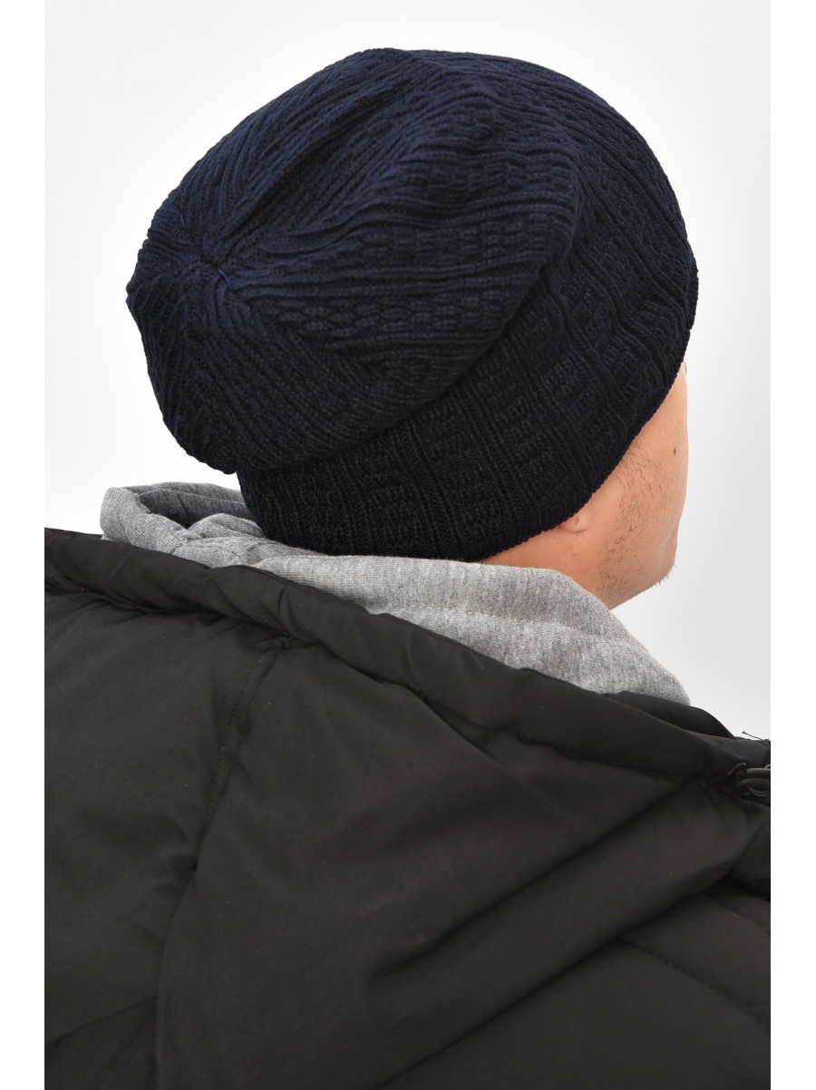 Шапка чоловіча на флісі темно-синього кольору 3020 208091C