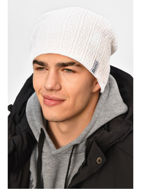 Шапка чоловіча на флісі білого кольору 3020 208092C