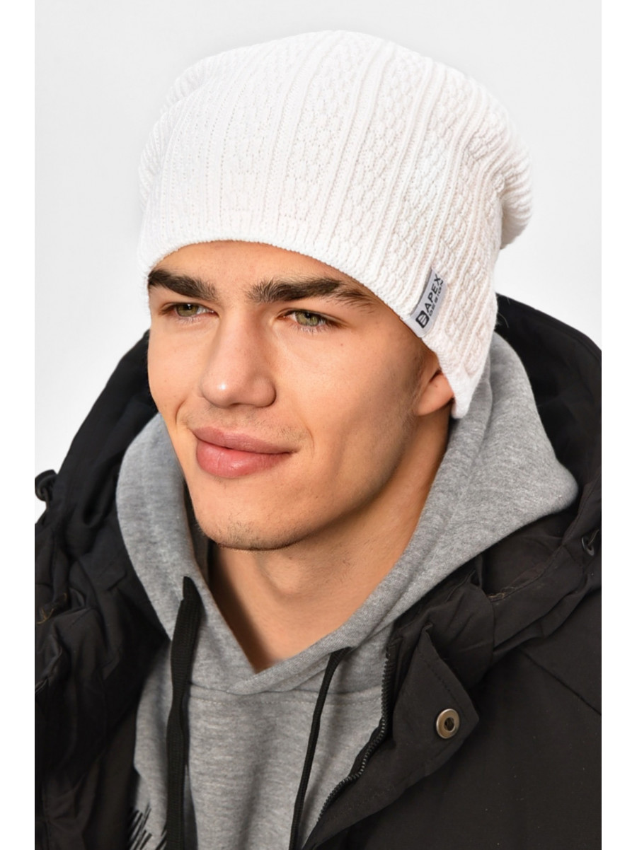 Шапка чоловіча на флісі білого кольору 3020 208092C