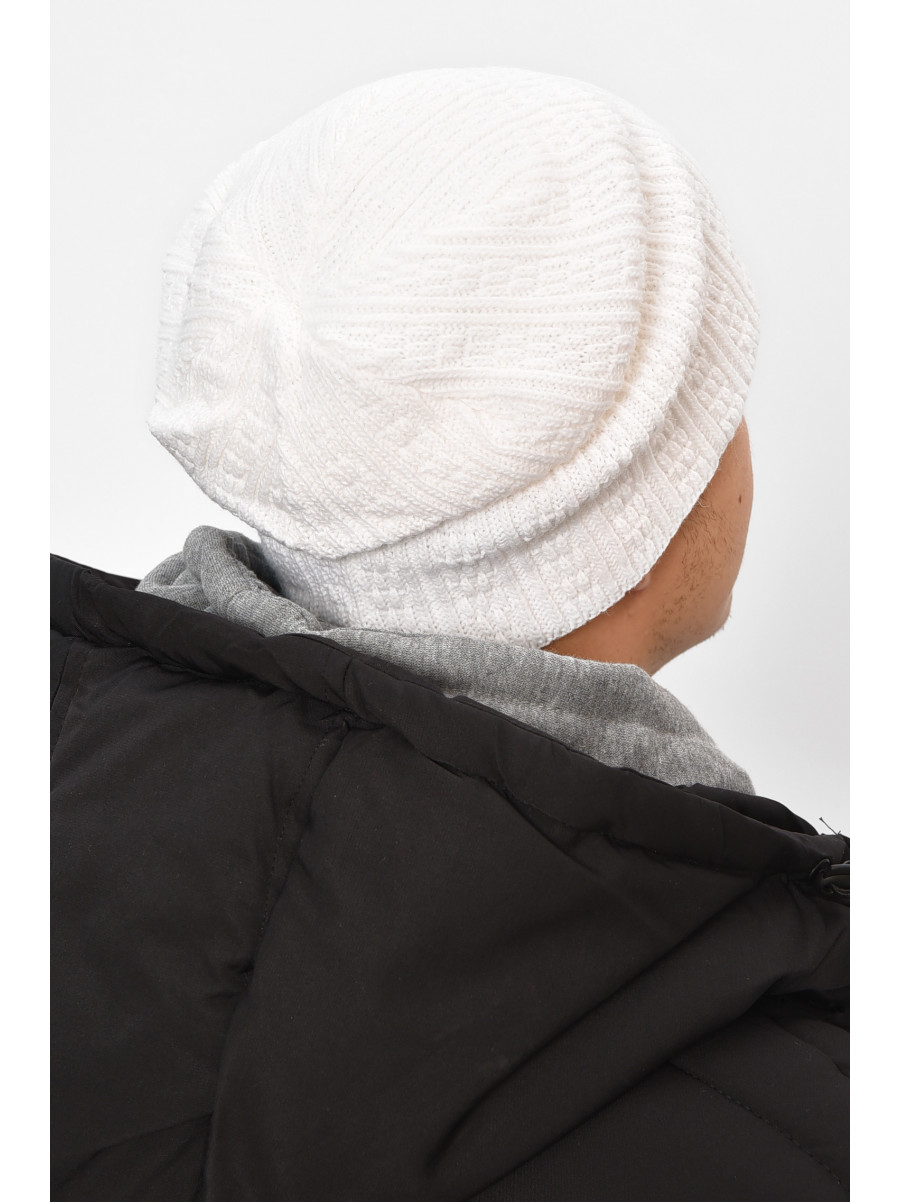 Шапка чоловіча на флісі білого кольору 3020 208092C