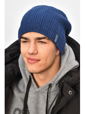 Шапка мужская на флисе синего цвета 3020 208094C