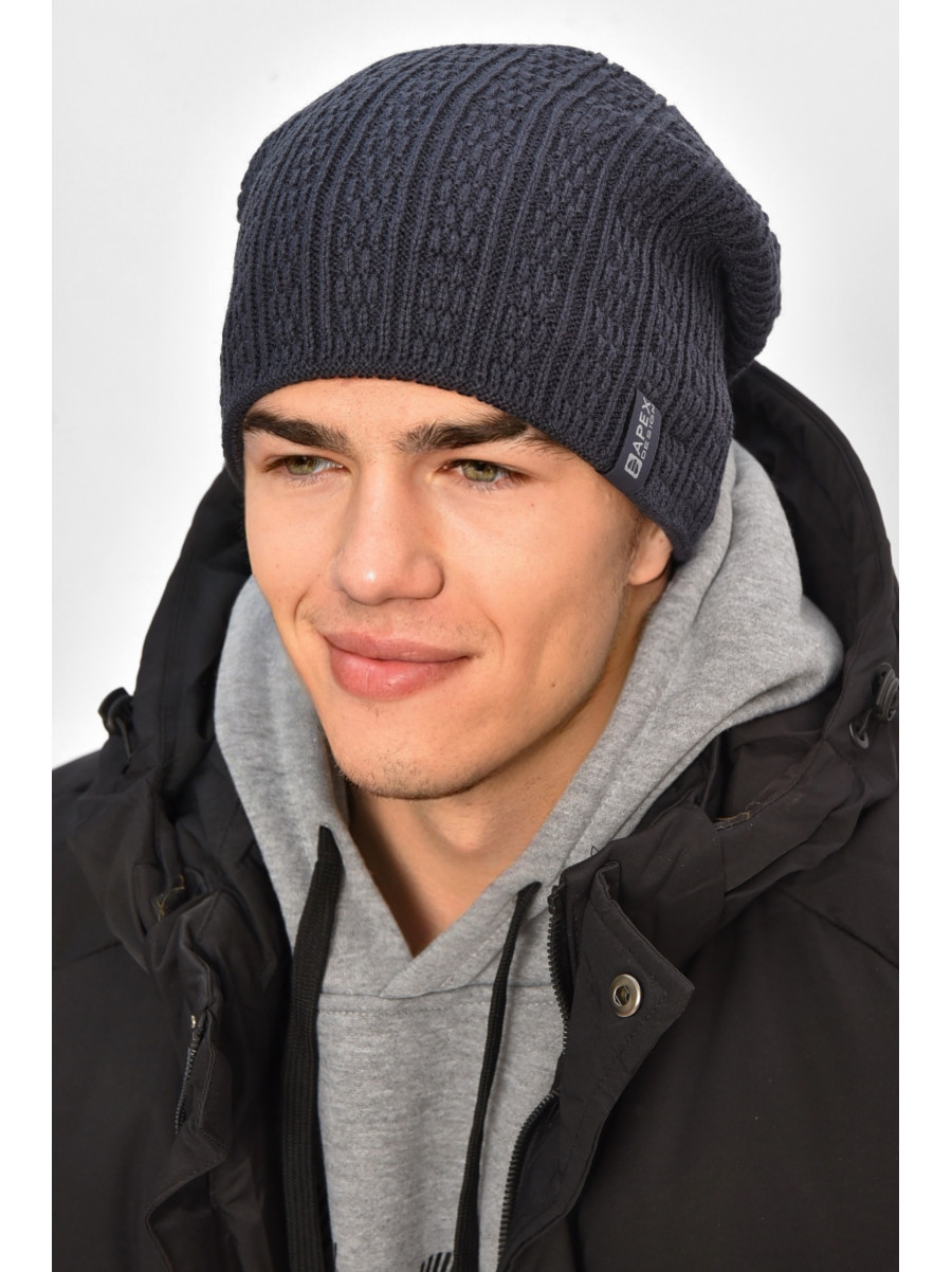 Шапка мужская на флисе серого цвета 3020 208095C