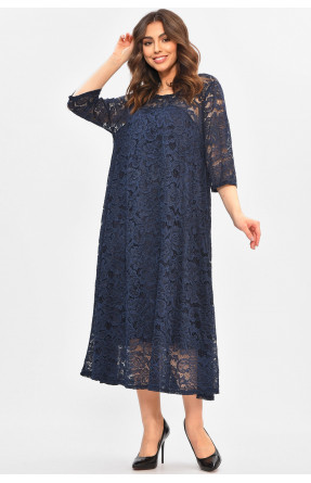 Сукня жіноча однотонна темно-синього кольору 8136 208096C