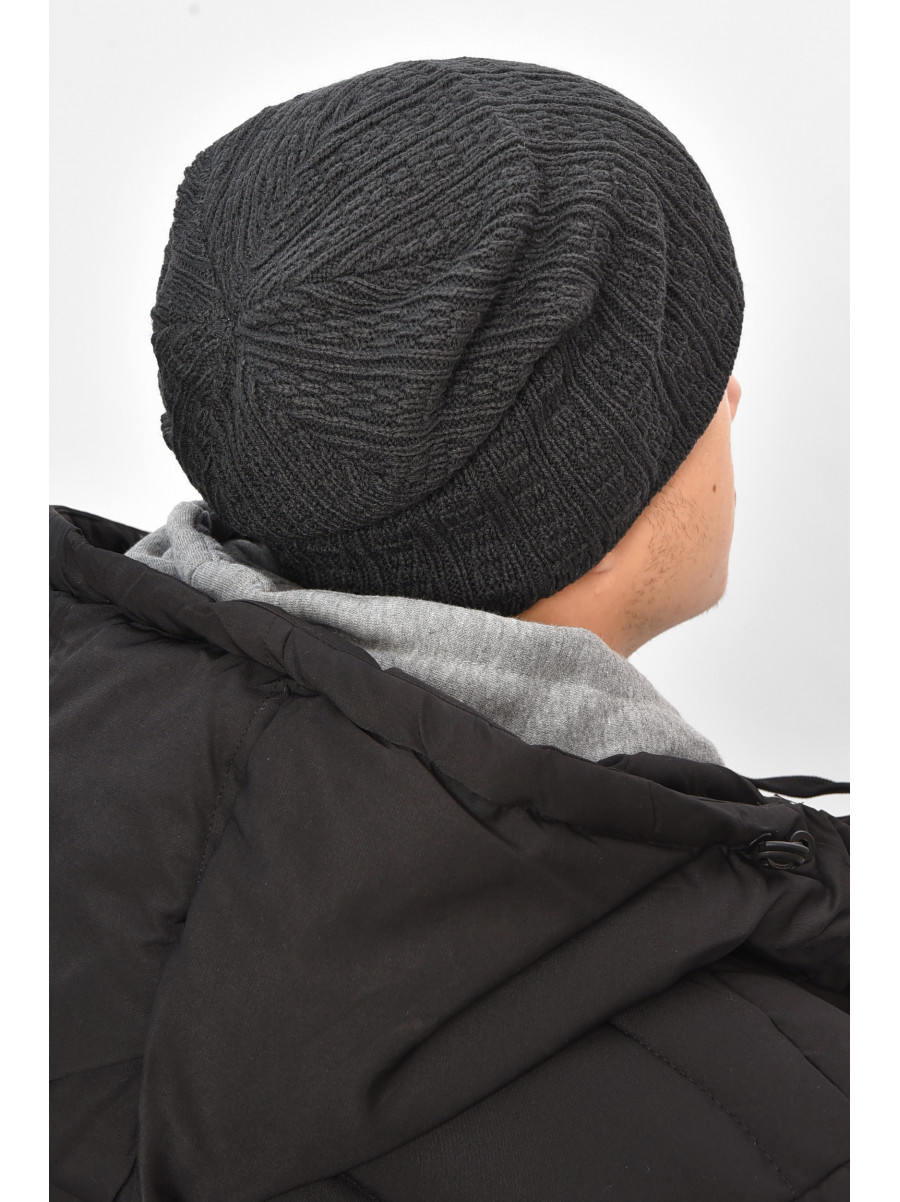 Шапка чоловіча на флісі темно-сірого кольору 3020 208097C