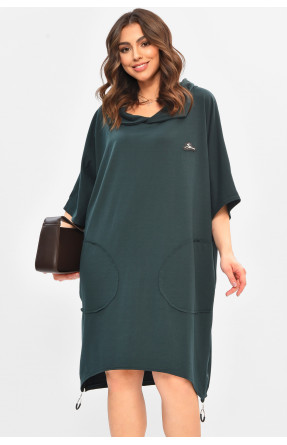 Сукня жіноча напівбатальна темно-зеленого кольору 8236 208098C