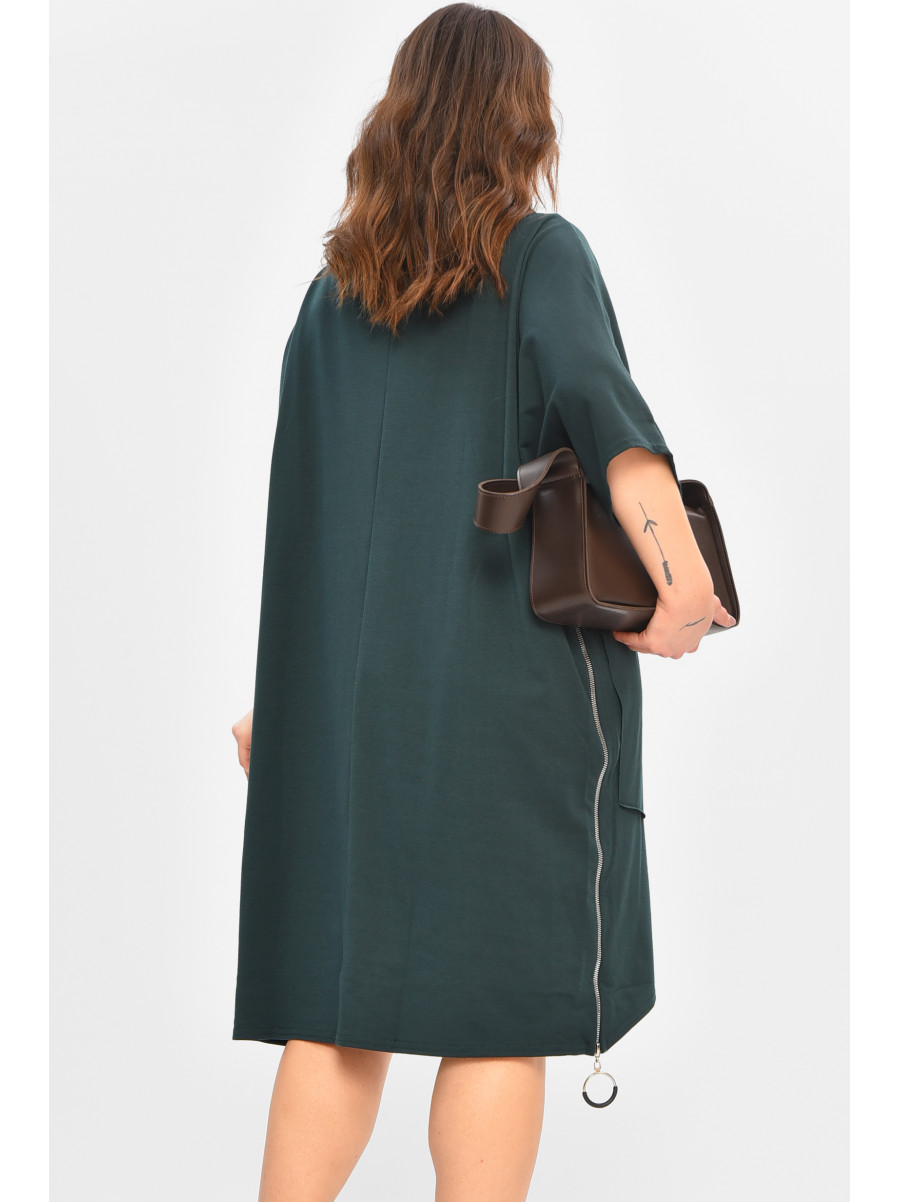 Сукня жіноча напівбатальна темно-зеленого кольору 8236 208098C