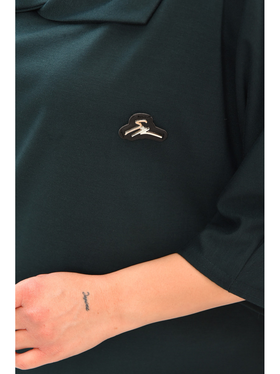 Сукня жіноча напівбатальна темно-зеленого кольору 8236 208098C