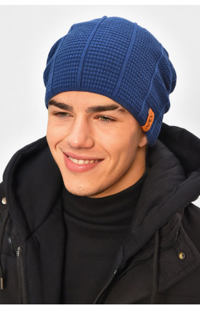 Шапка чоловіча на флісі синього кольору 3037 208099C Шапка чоловіча на флісі синього кольору 3037 208099C