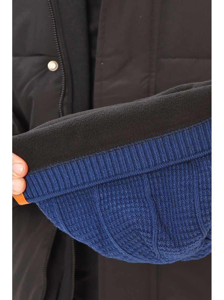 Шапка мужская на флисе синего цвета 3037 208099C