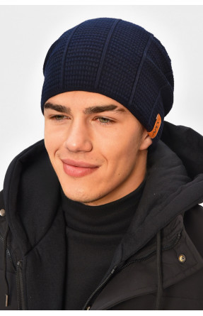 Шапка чоловіча на флісі темно-синього кольору 3037 208100C