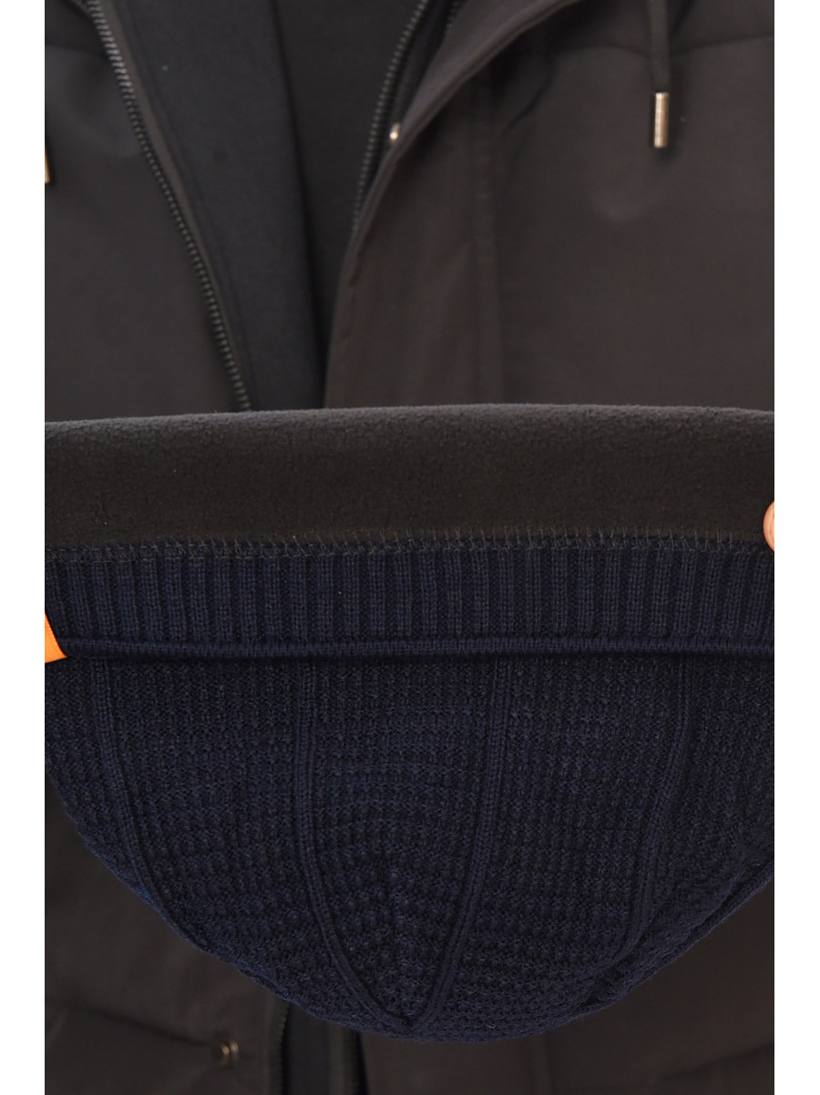 Шапка мужская на флисе темно-синего цвета 3037 208100C