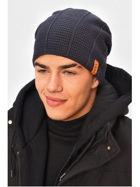 Шапка мужская на флисе темно-серого цвета 3037 208101C