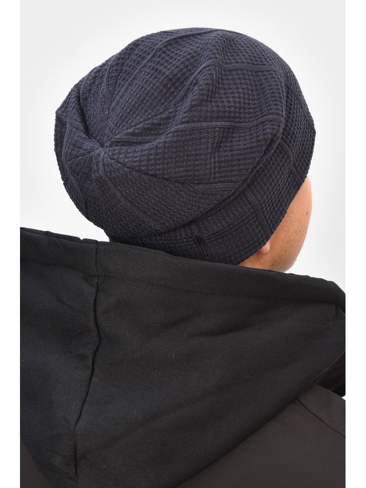 Шапка мужская на флисе темно-серого цвета 3037 208101C