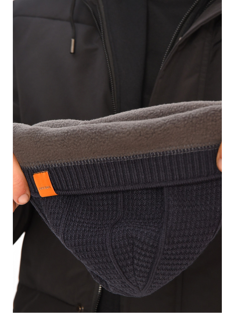 Шапка мужская на флисе темно-серого цвета 3037 208101C