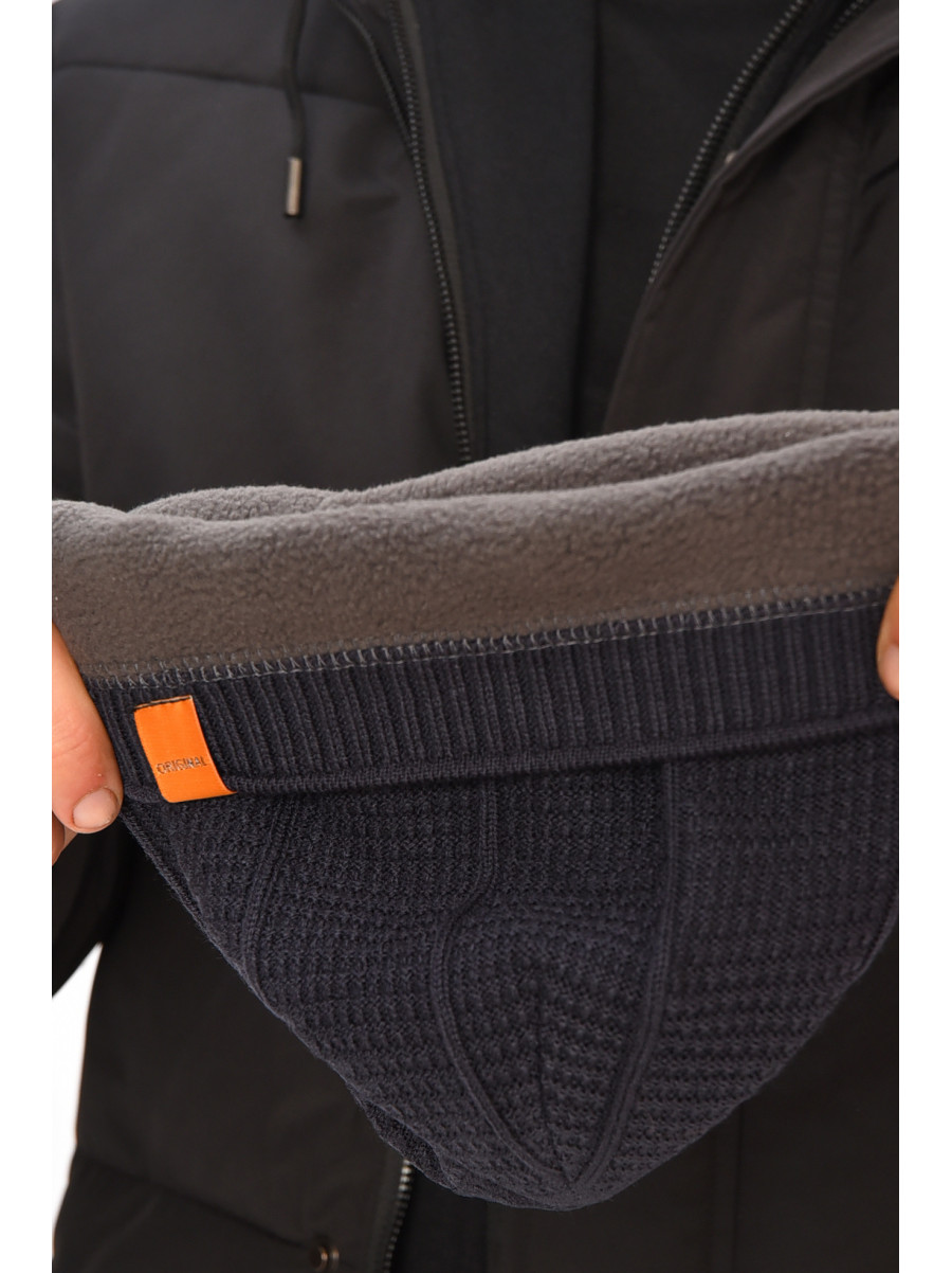 Шапка мужская на флисе темно-серого цвета 3037 208101C