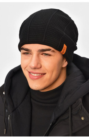 Шапка чоловіча на флісі чорного кольору 3037 208102C