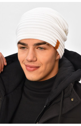 Шапка чоловіча на флісі білого кольору 3044 208103C