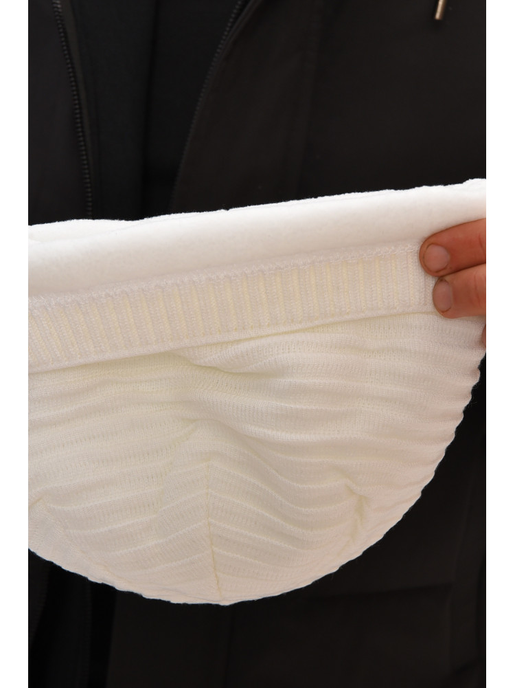 Шапка мужская на флисе белого цвета 3044 208103C