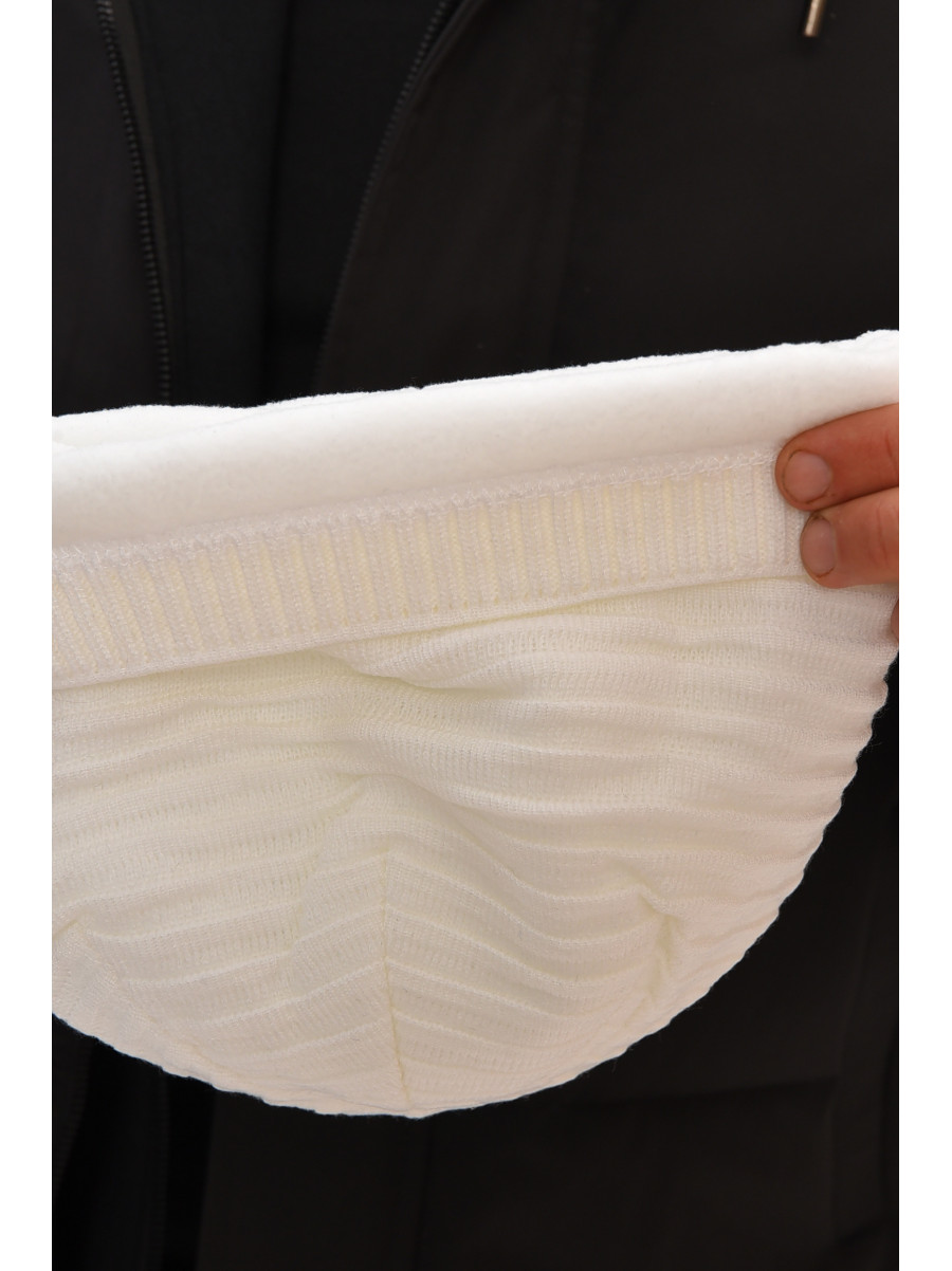 Шапка мужская на флисе белого цвета 3044 208103C