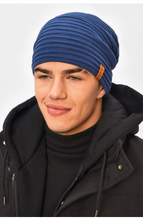 Шапка чоловіча на флісі синього кольору 3044 208104C
