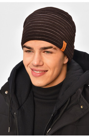 Шапка чоловіча на флісі коричневого кольору 3044 208105C