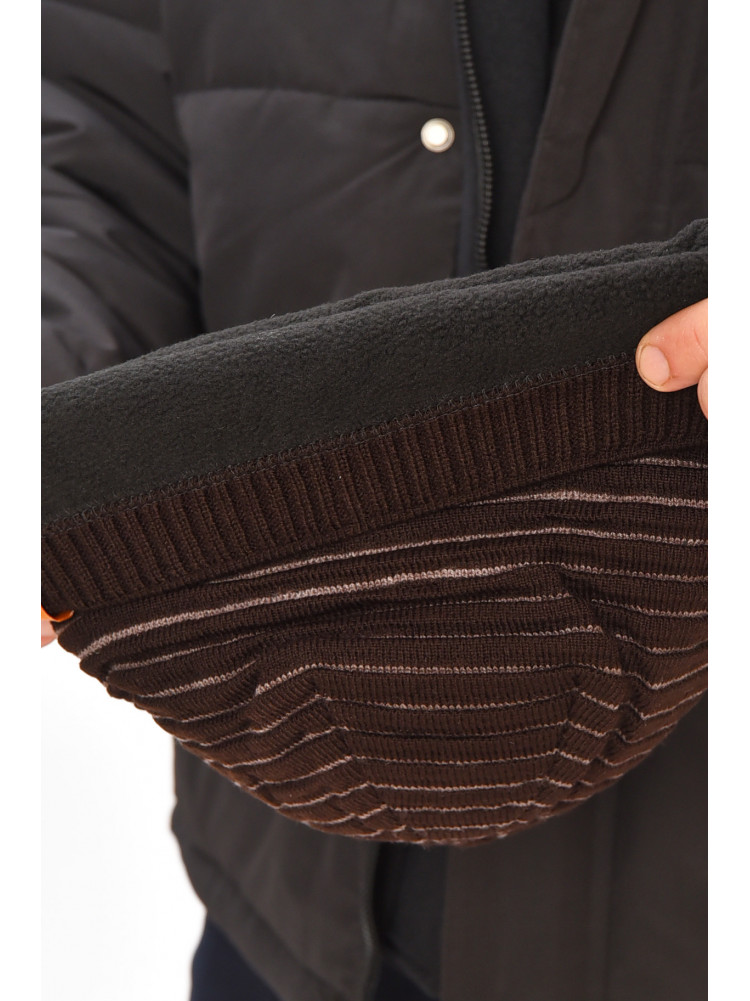 Шапка мужская на флисе коричневого цвета 3044 208105C