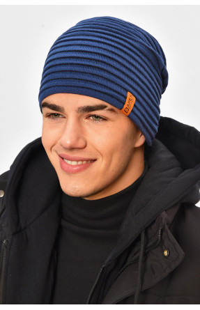 Шапка чоловіча на флісі синього кольору 3044 208106C