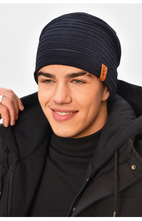 Шапка чоловіча на флісі темно-синього кольору 3044 208107C