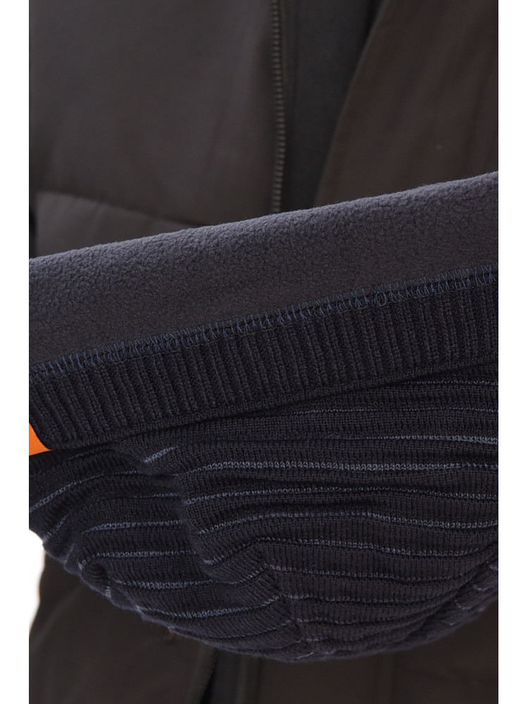 Шапка мужская на флисе темно-синего цвета 3044 208107C