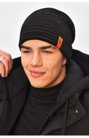 Шапка чоловіча на флісі чорного кольору 3044 208108C