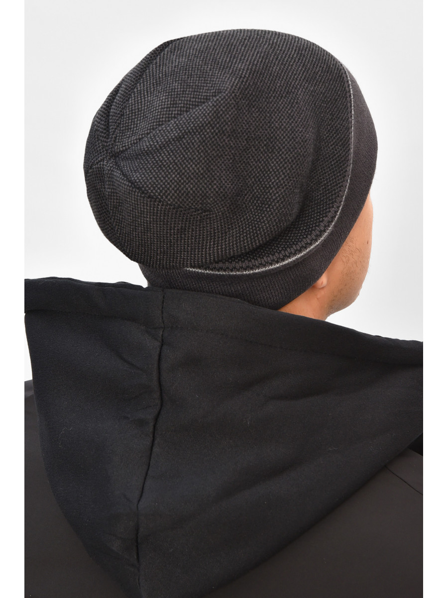 Шапка мужская на флисе темно-серого цвета 3068 208110C